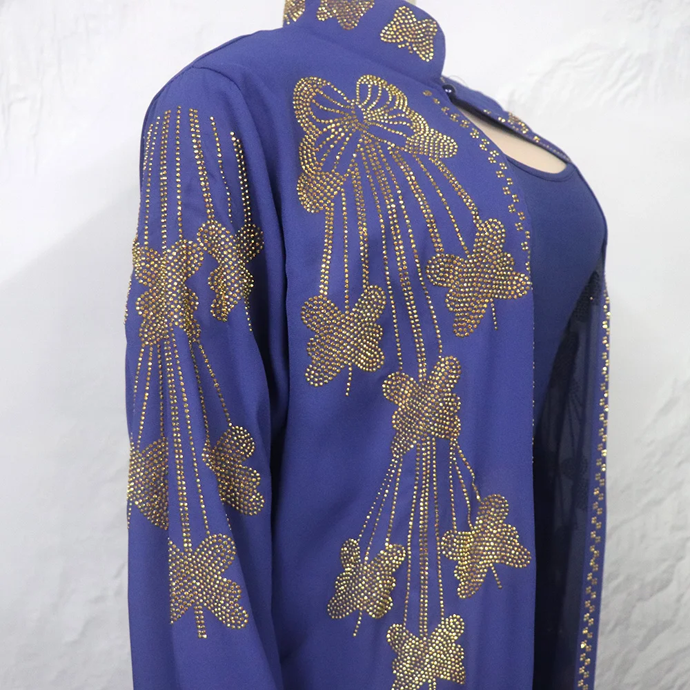 Top Fashion Luxurious Women's Evening Dresses Heavy Rhinestones African Party Dresses Woman Elegant Suit African Women Dresses