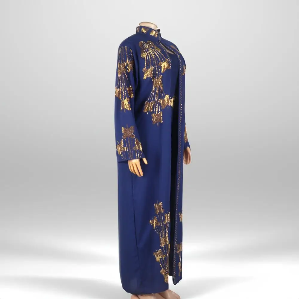 Top Fashion Luxurious Women's Evening Dresses Heavy Rhinestones African Party Dresses Woman Elegant Suit African Women Dresses
