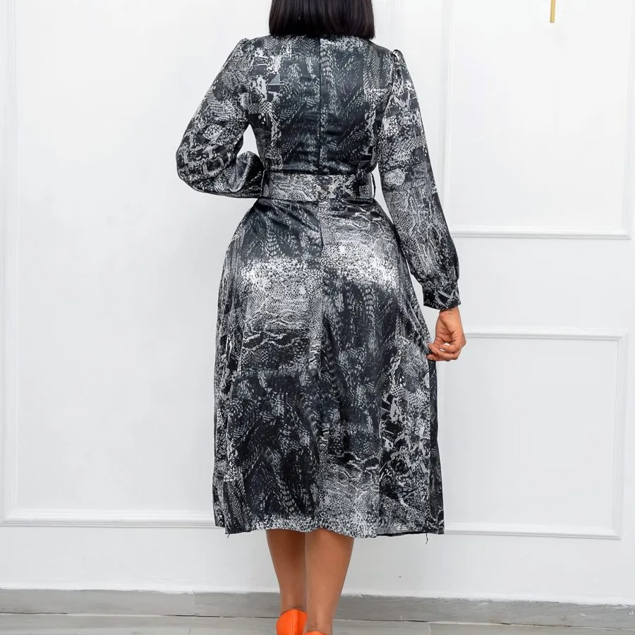 African Dress For Women Fashion Dashiki Pleated Vestidos 2022 Spring Summer New Arrival Robe Elegant African Party Midi Dress