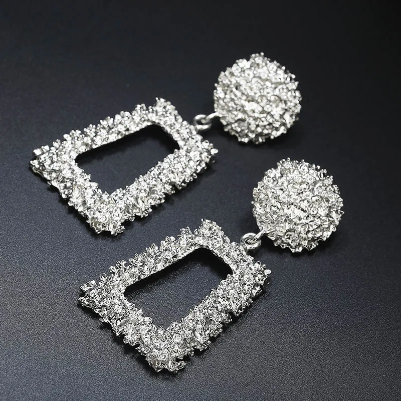 Exquisite Vintage Clips Earrings for Women Gold Silver Color Geometric Statement Clip on Earrings No Pierced Charm Earrings