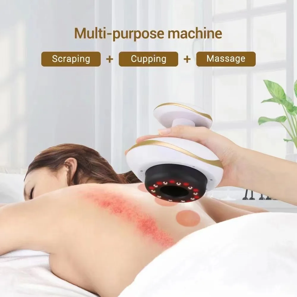 Electric Scraping Massage Cupping Body Massager Vacuum Cans Suction Cup Heating Body Back Neck Arm Guasha Massager