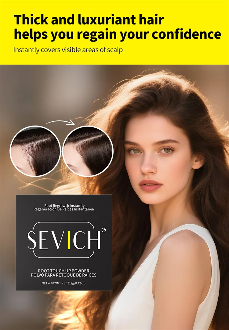 Sevich 5 Colors Concealer Hair Powder Waterproof Black Hairline Shadow Powder Edge Control Hair Concealer Hairline Powder 12g