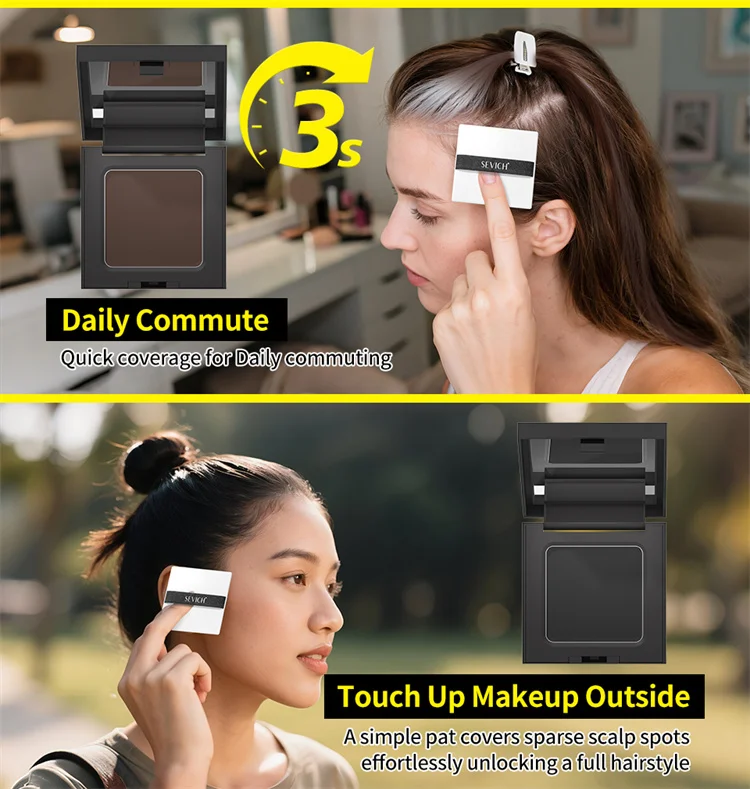 Sevich 5 Colors Concealer Hair Powder Waterproof Black Hairline Shadow Powder Edge Control Hair Concealer Hairline Powder 12g