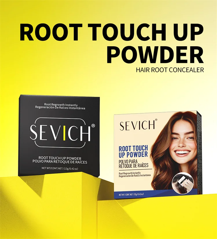 Sevich 5 Colors Concealer Hair Powder Waterproof Black Hairline Shadow Powder Edge Control Hair Concealer Hairline Powder 12g