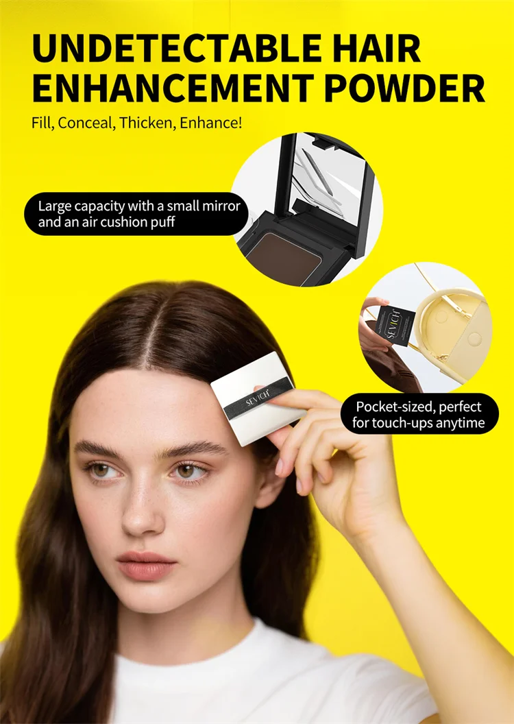Sevich 5 Colors Concealer Hair Powder Waterproof Black Hairline Shadow Powder Edge Control Hair Concealer Hairline Powder 12g