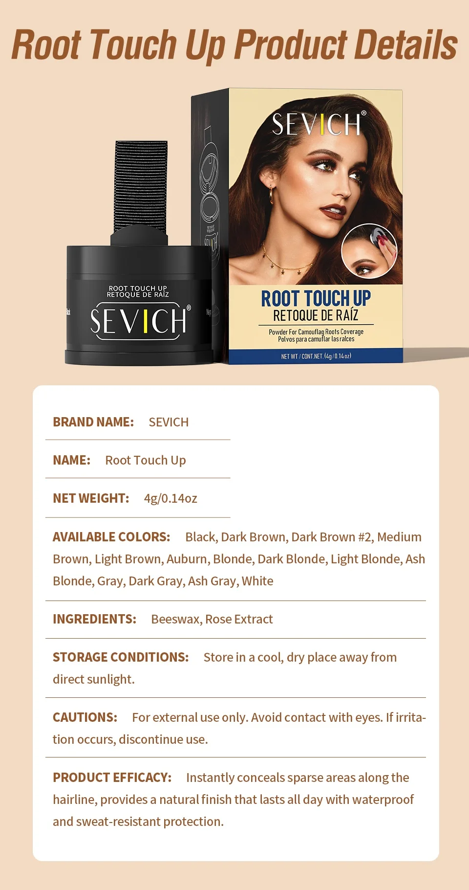 Sevich 12 Color Hairline Powder Hairline Shadow Cover Up Fill In Thinning Hair Unisex Hairline Shadow Powder Modified Gray Hair