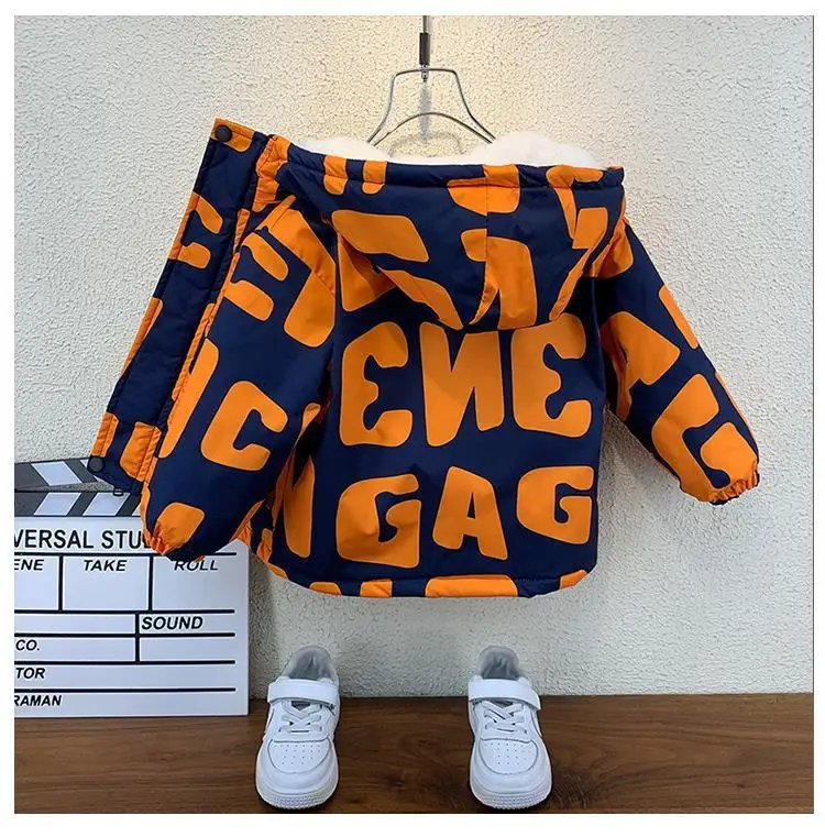Boys Coat Jacket Outwear Tops Cotton 2023 Fashion Thicken Plus Velvet Winter Autumn Plus Size Overcoat Children's Clothes