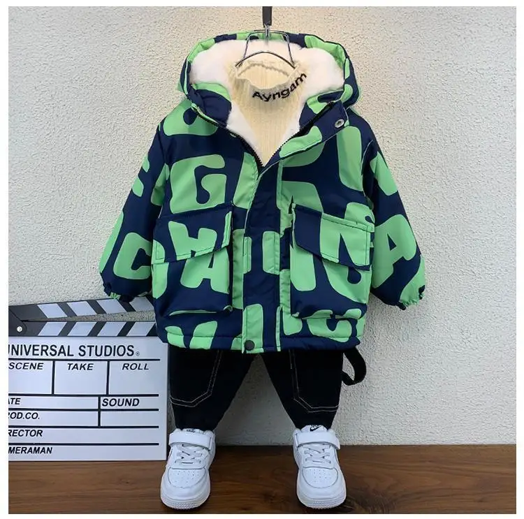 Boys Coat Jacket Outwear Tops Cotton 2023 Fashion Thicken Plus Velvet Winter Autumn Plus Size Overcoat Children's Clothes