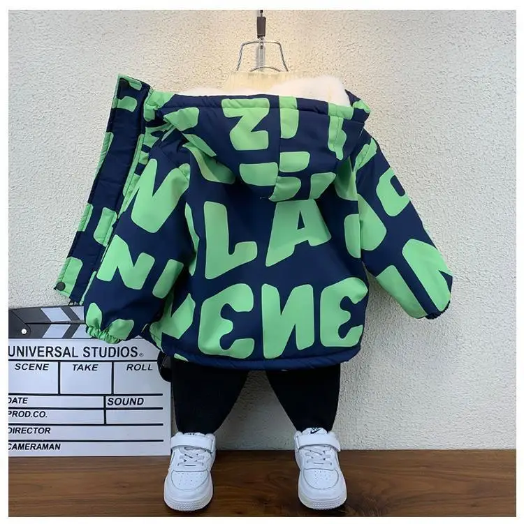 Boys Coat Jacket Outwear Tops Cotton 2023 Fashion Thicken Plus Velvet Winter Autumn Plus Size Overcoat Children's Clothes