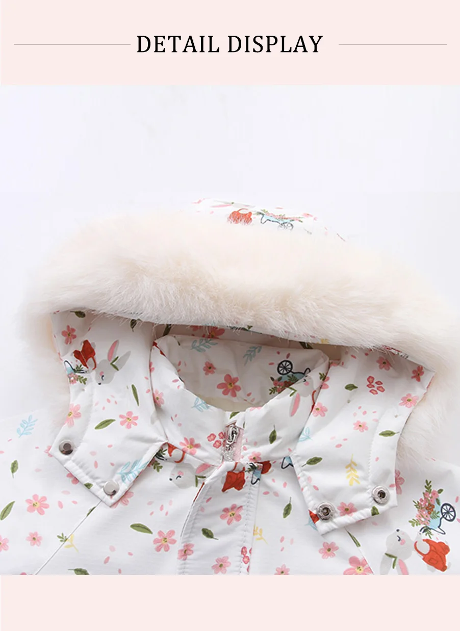 Ircomll Winter Kid's Hooded Romper Lightweight Baby Girls Boys Snowsuit Ski Fur Lining Windproof Jumpsuit Children's Outwear