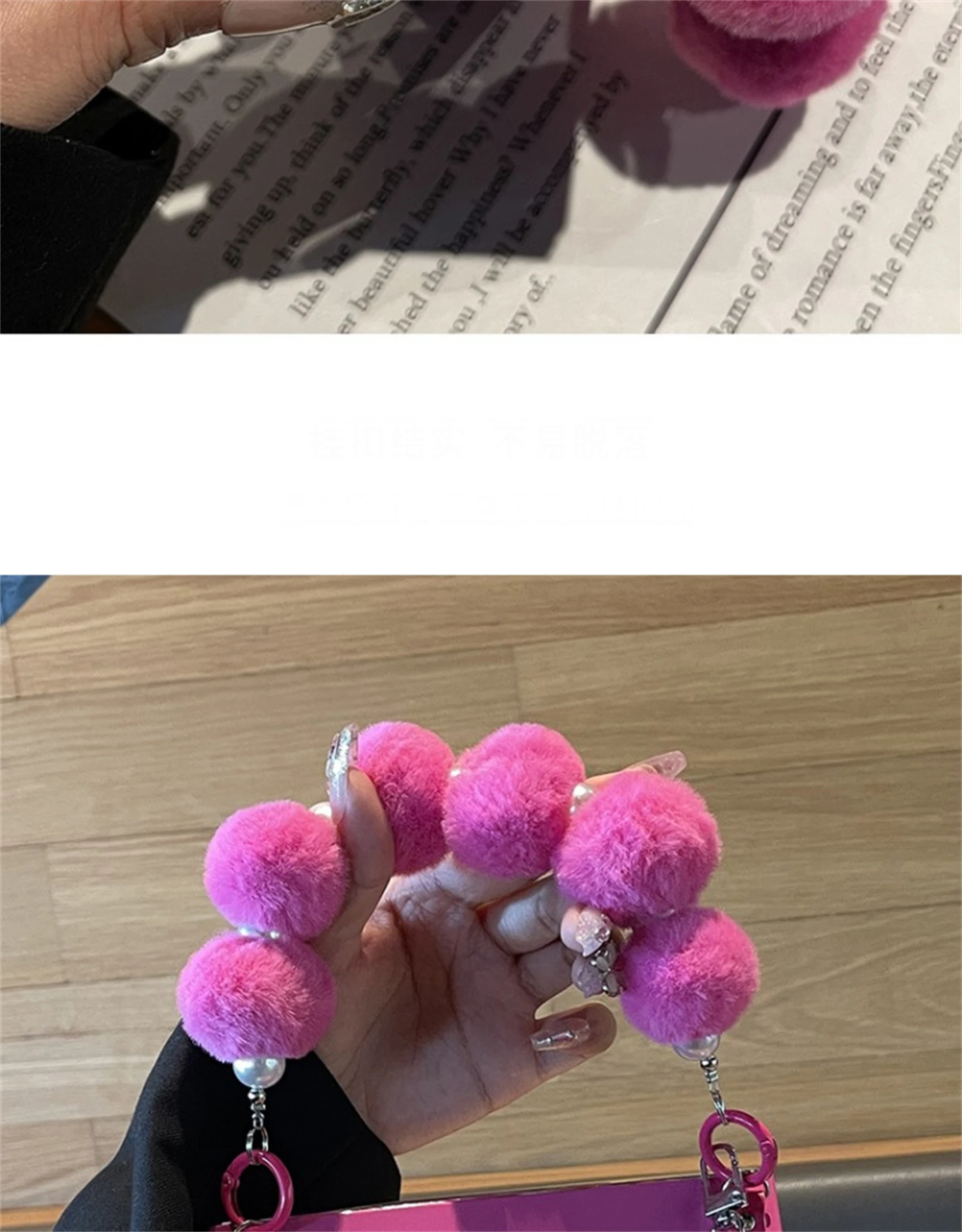Luxury Korean Giraffe Pendant Case with Hairball Plush Ball Pearl Chain for Galaxy Z Fold 5 Z Fold8 Ultra Fold7 Zfold6 Cover