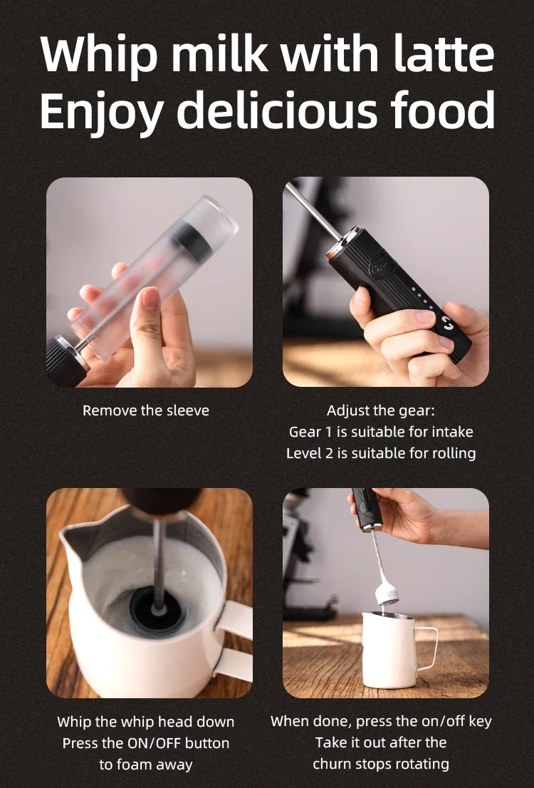 Bincoo Milk Foamer Coffee Whisk Mixer Electric Blender Egg Beater Mini Frother Handle Stirrer Cappuccino Maker Cooking Tools