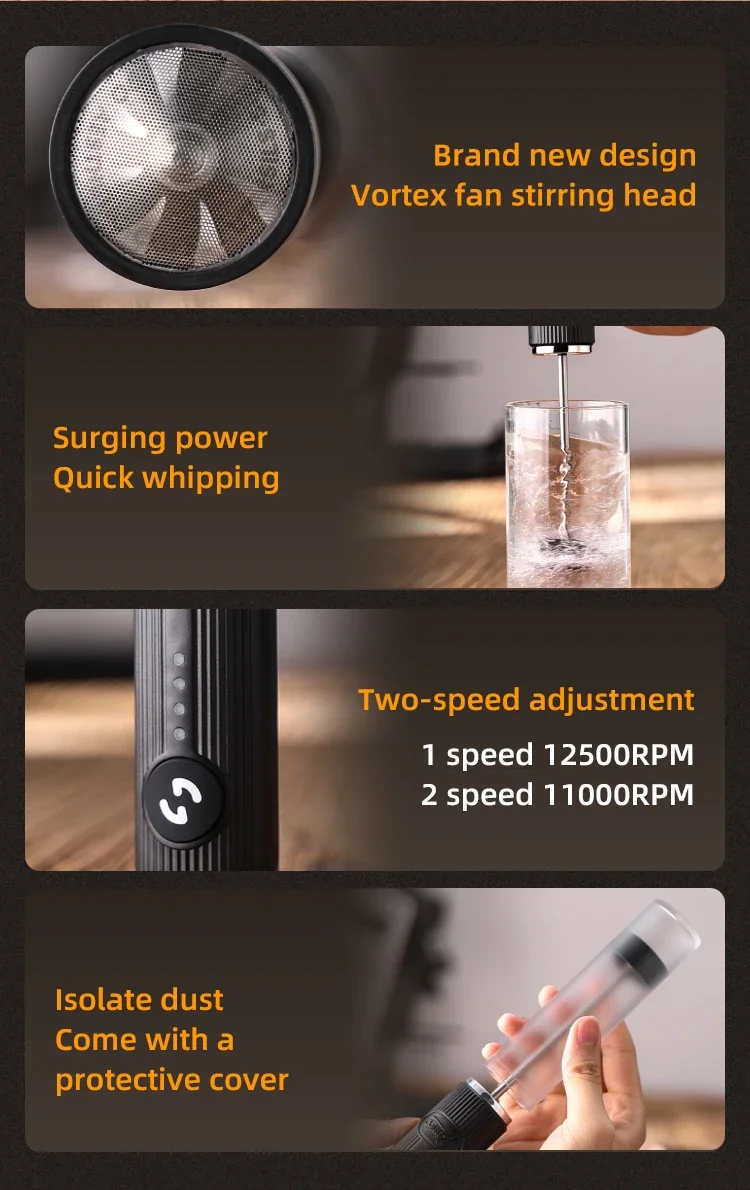 Bincoo Milk Foamer Coffee Whisk Mixer Electric Blender Egg Beater Mini Frother Handle Stirrer Cappuccino Maker Cooking Tools