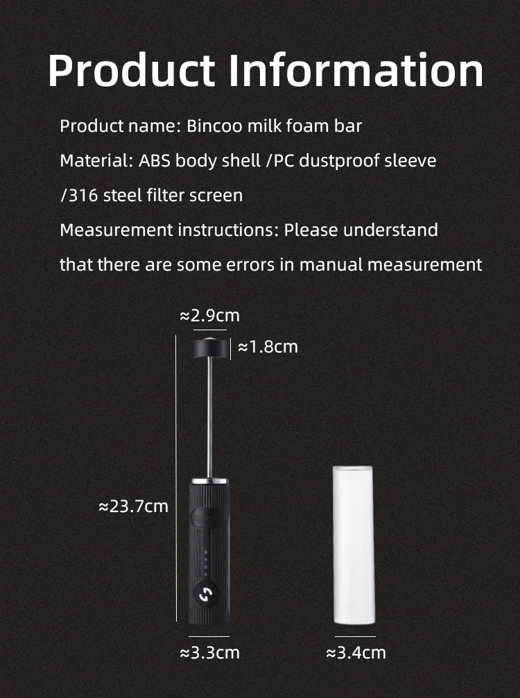Bincoo Milk Foamer Coffee Whisk Mixer Electric Blender Egg Beater Mini Frother Handle Stirrer Cappuccino Maker Cooking Tools
