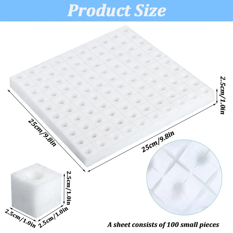 500Pcs Plants Seedling Hydroponic Sponge Squares Household Greenhouse Vegetable Seed Nursery Garden Sponge Soilless Dirt Tool