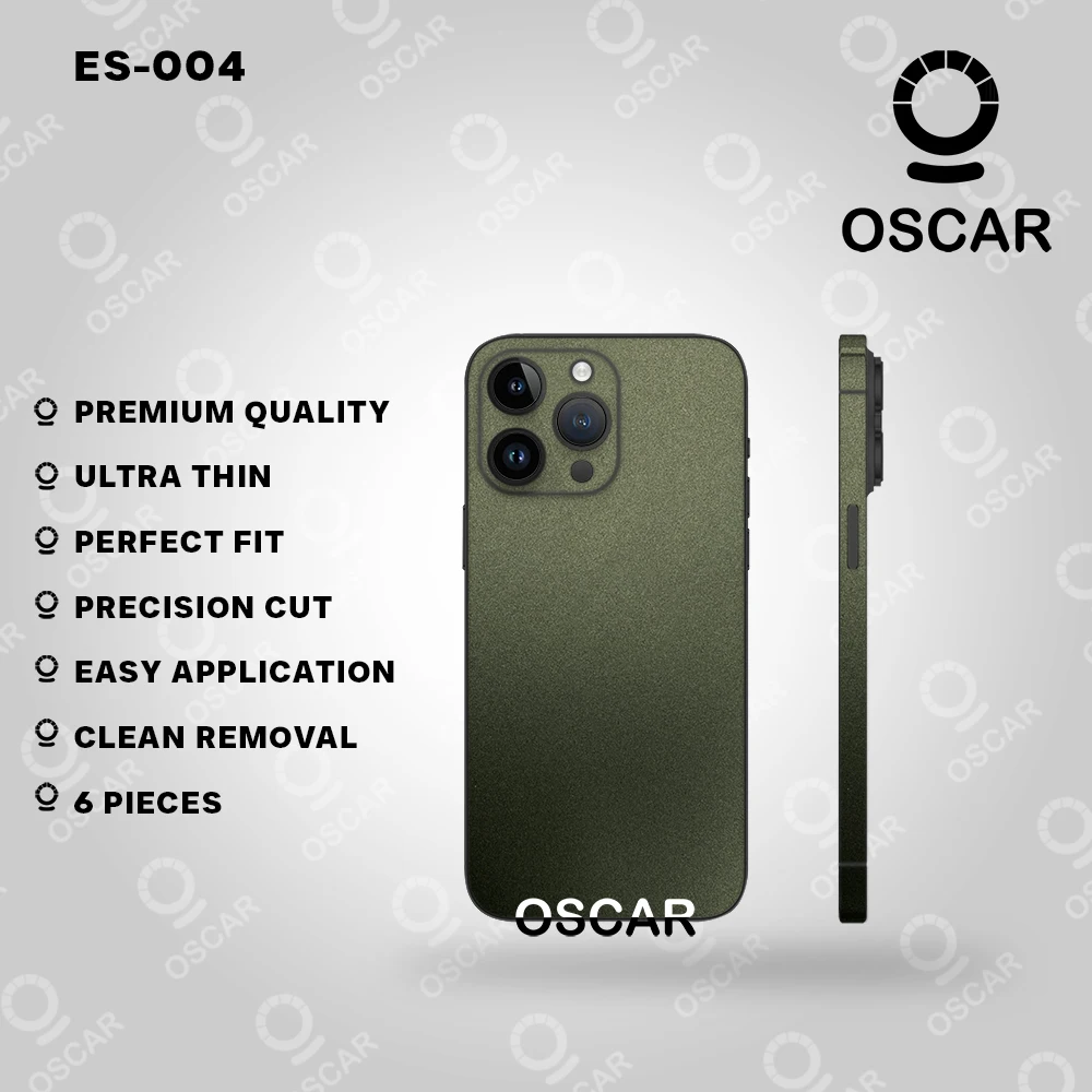 Olive Green Full Skin Wrap for iPhone 15/14/13/12/11/X Series | Protective Phone Cover