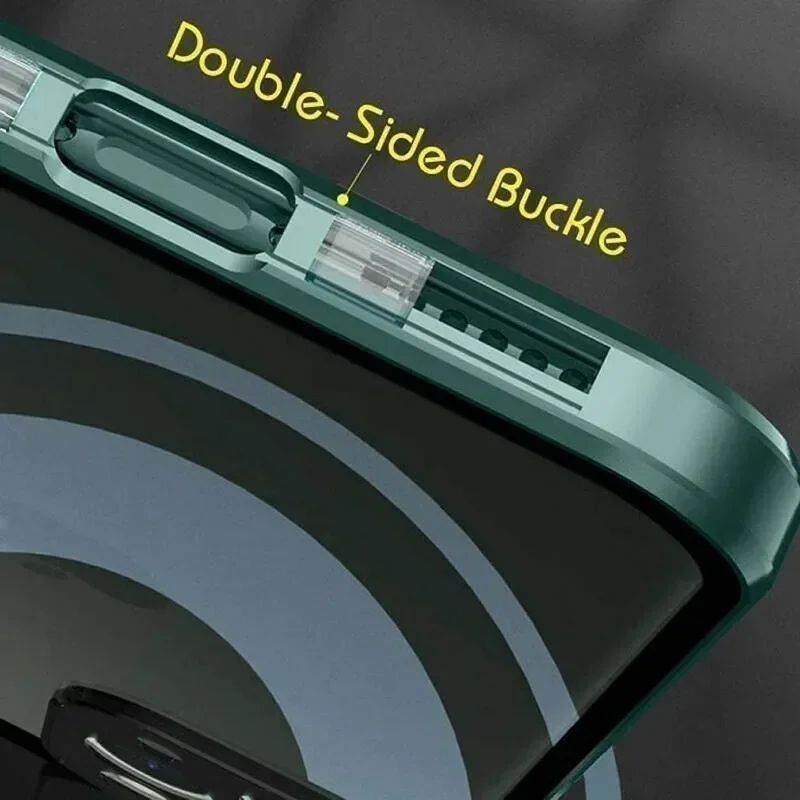 Metal Magnetic Double-Sided Buckle Glass Case For iPhone 16 15 14 13 12 Pro Max Plus 360° Full Cover Protection Shockproof Cover
