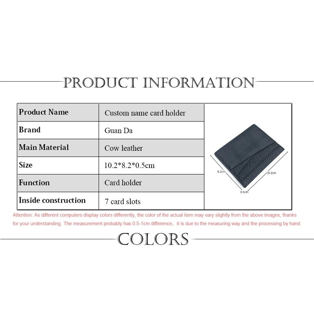 Genuine Leather Card Holder Woman Custom Name Designer Wallet Slim Luxury Card Wallet Man Engrave Initials Business Coin Purse