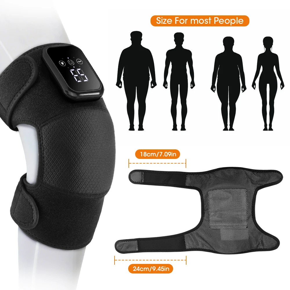 Electric Knee Massager with 3 Levels of Vibration And 5 Levels of Hot Compression Heated Leg Joint Muscle Relaxing Knee Pad