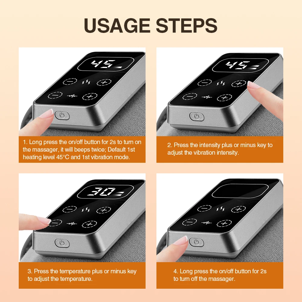 Electric Knee Massager with 3 Levels of Vibration And 5 Levels of Hot Compression Heated Leg Joint Muscle Relaxing Knee Pad
