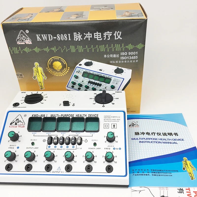 KWD808-I Electric Acupuncture Stimulator Machine Kwd808i 6 Channel Output Patch Massager Electrical Nerve Muscle Stimulator