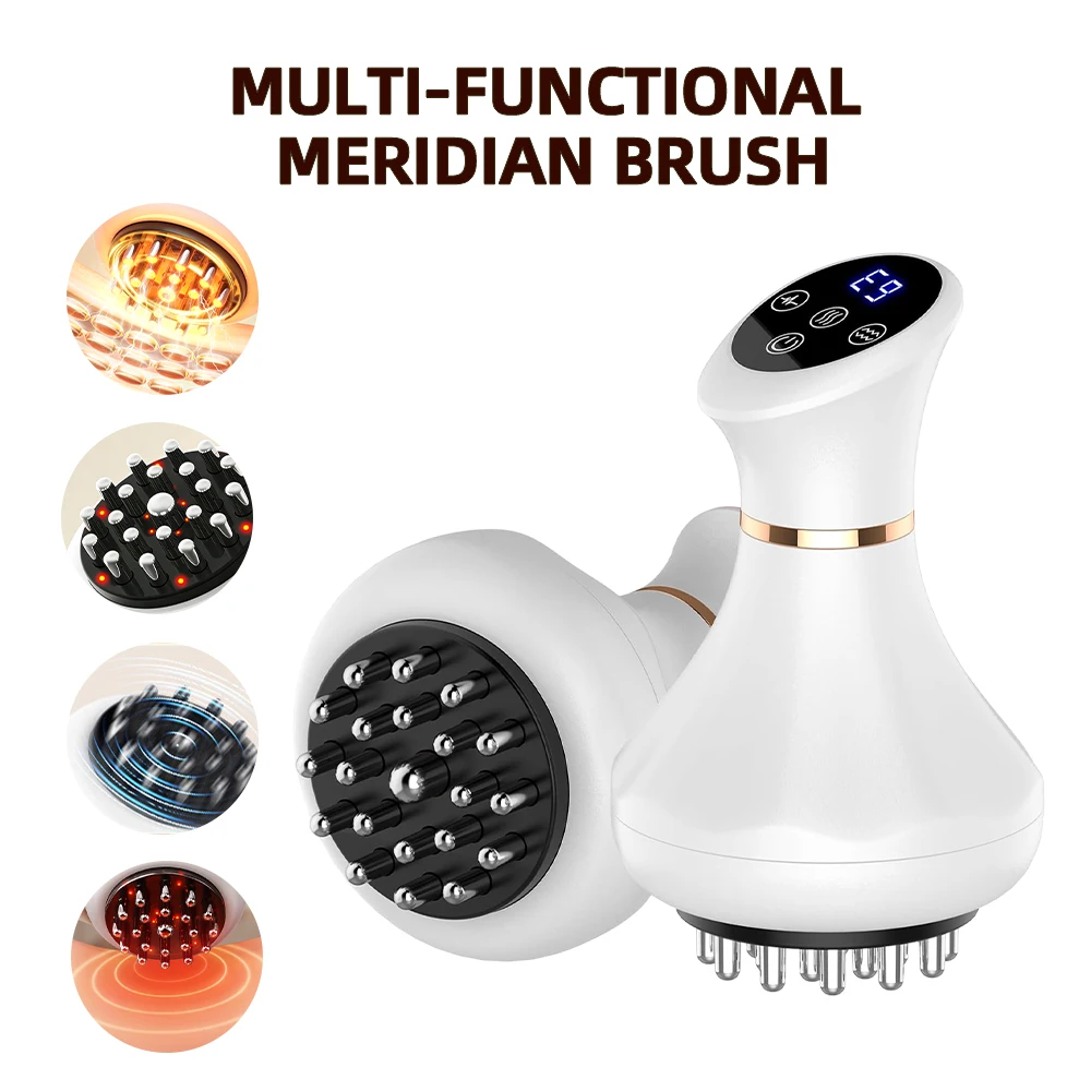 Electric Meridian Brush Vibration GuaSha Body Massager Body Scraping Massage Comb Muscle Relaxing Massager Edema Removal Scraper