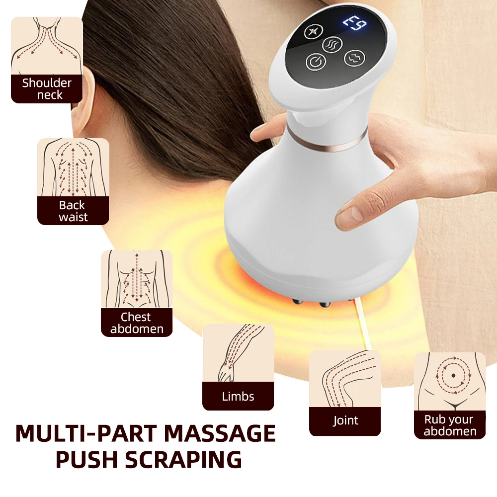 Electric Meridian Brush Vibration GuaSha Body Massager Body Scraping Massage Comb Muscle Relaxing Massager Edema Removal Scraper