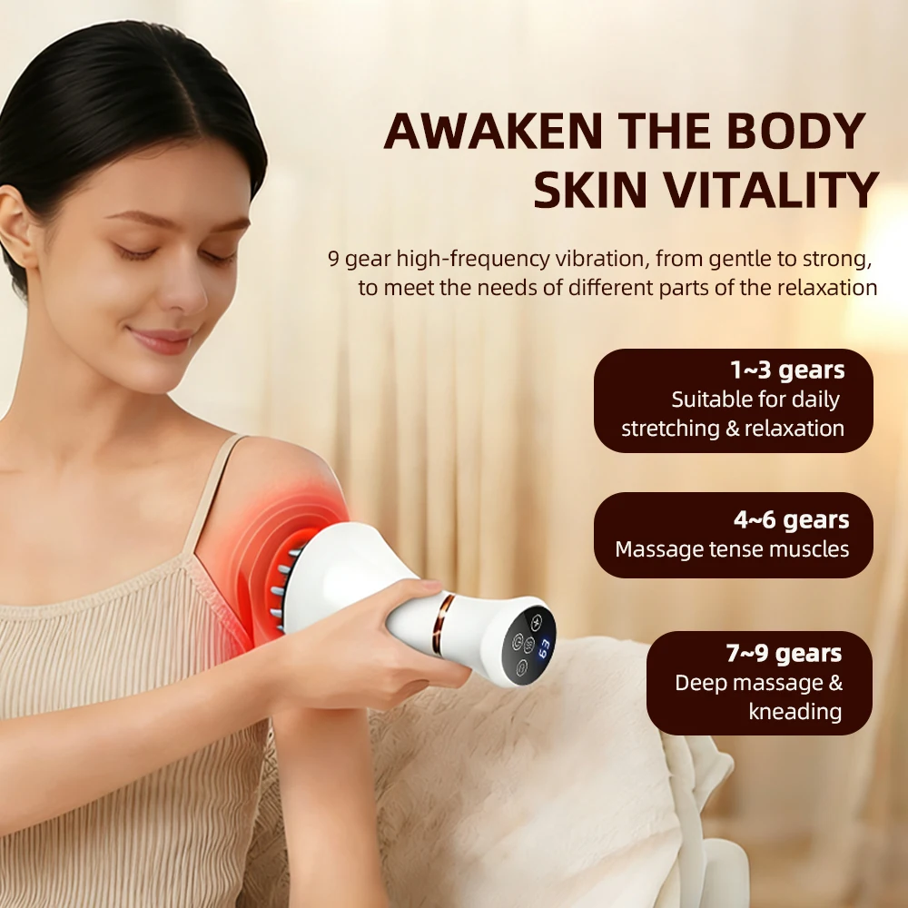Electric Meridian Brush Vibration GuaSha Body Massager Body Scraping Massage Comb Muscle Relaxing Massager Edema Removal Scraper