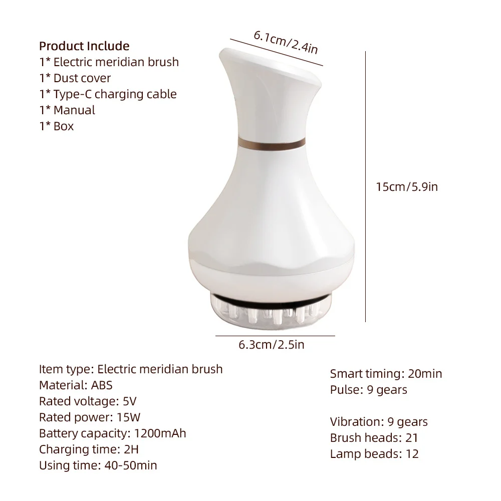 Electric Meridian Brush Vibration GuaSha Body Massager Body Scraping Massage Comb Muscle Relaxing Massager Edema Removal Scraper