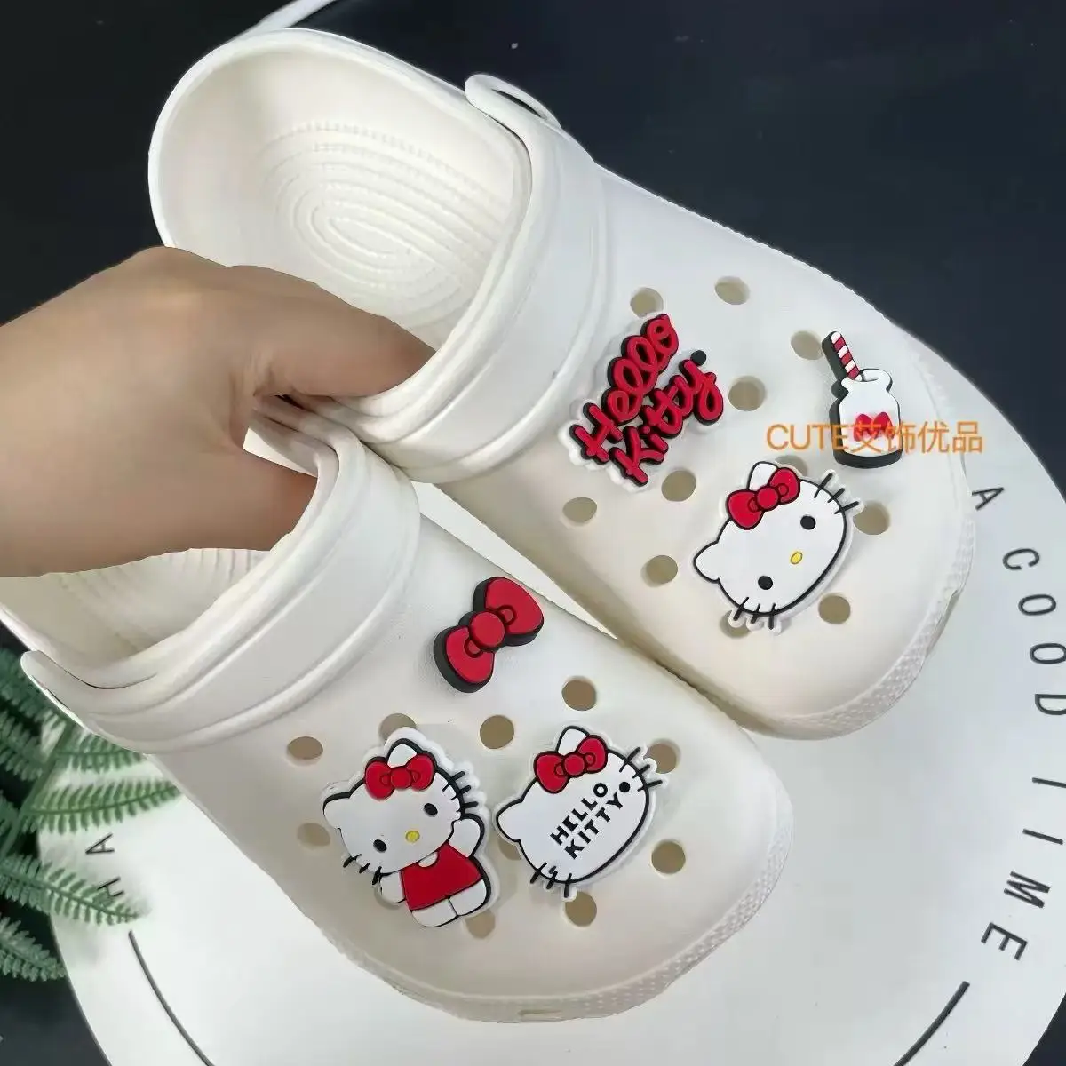 6-50PCS Hello, KT Cat! Shoe Charms For Sandals,Shoe Decoration Accessories Shoe Pins Great Gift For Men Wom
