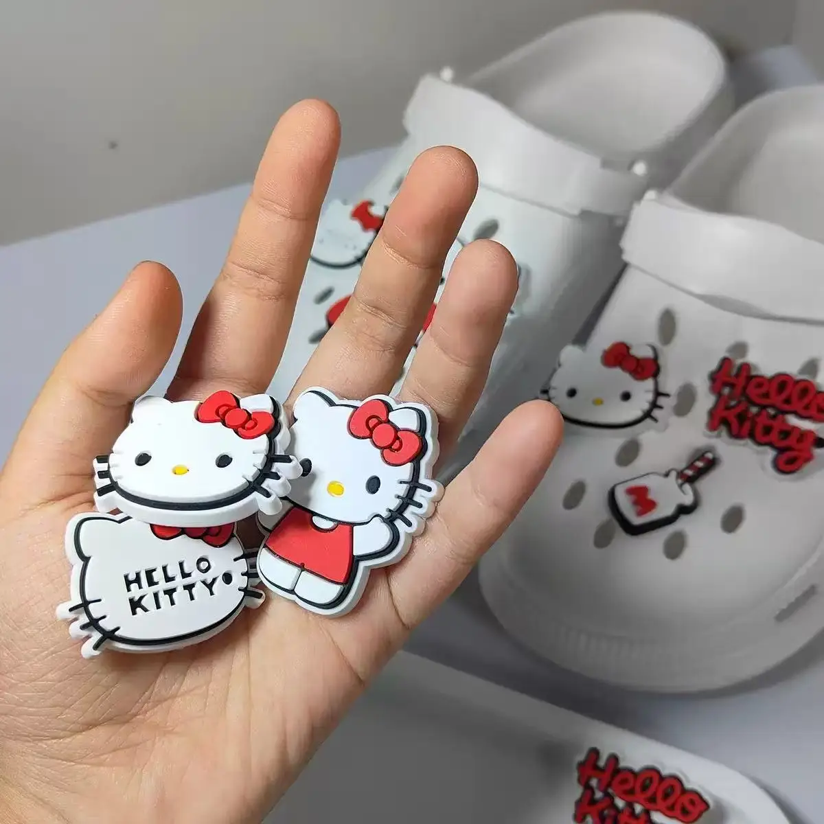 6-50PCS Hello, KT Cat! Shoe Charms For Sandals,Shoe Decoration Accessories Shoe Pins Great Gift For Men Wom