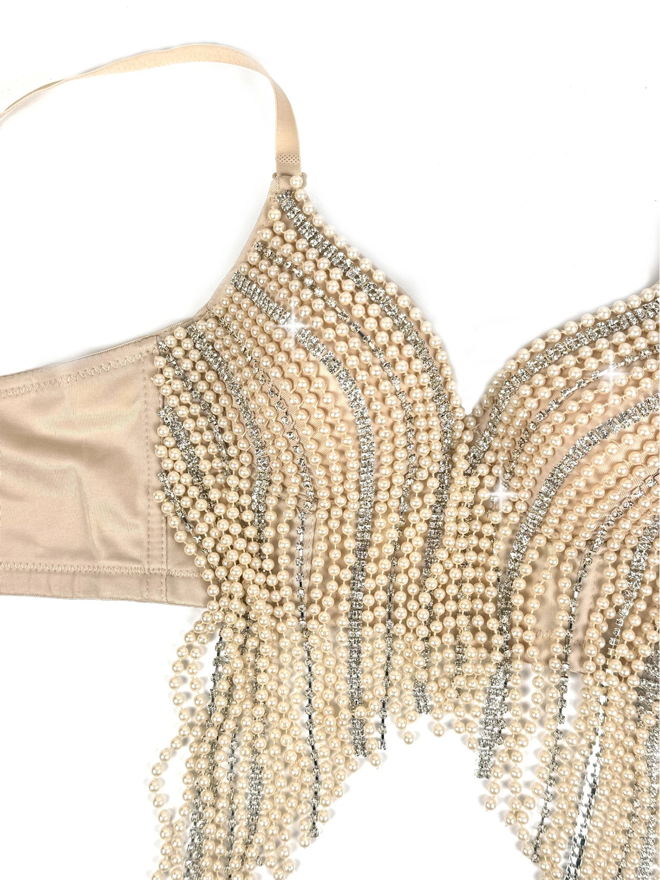 Sexy white rhinestone corset crop top women summer night club party tops woman halter tank top bra bustier hotwife street wear
