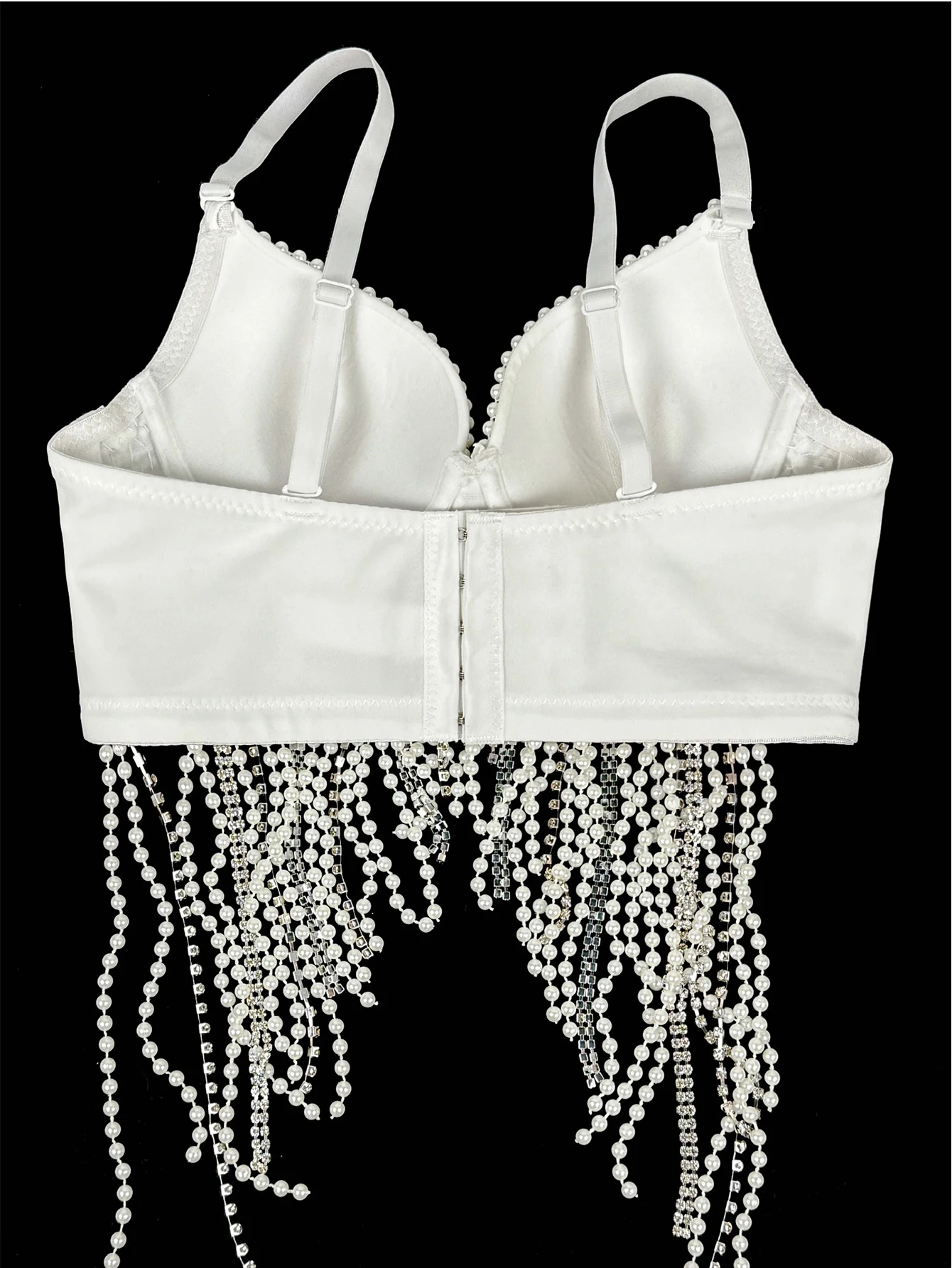 Sexy white rhinestone corset crop top women summer night club party tops woman halter tank top bra bustier hotwife street wear