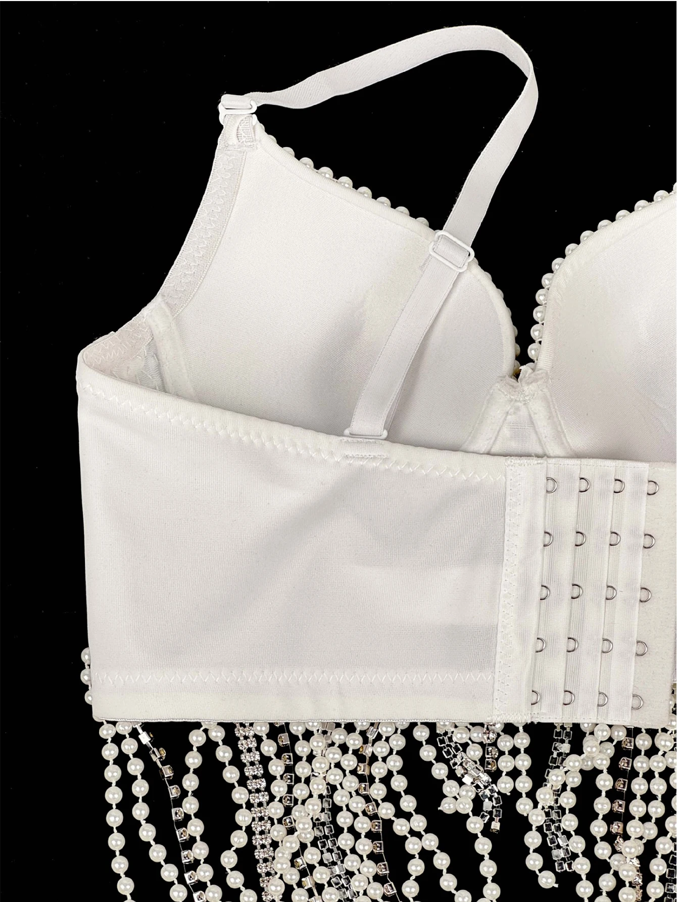 Sexy white rhinestone corset crop top women summer night club party tops woman halter tank top bra bustier hotwife street wear