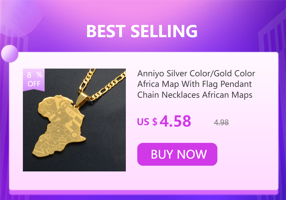 Anniyo 3Pieces Ankh Nefertiti & Africa Map Pendant Necklaces Gold Color Wedding Birthday Party Ethnic Jewelry Women Men #256306
