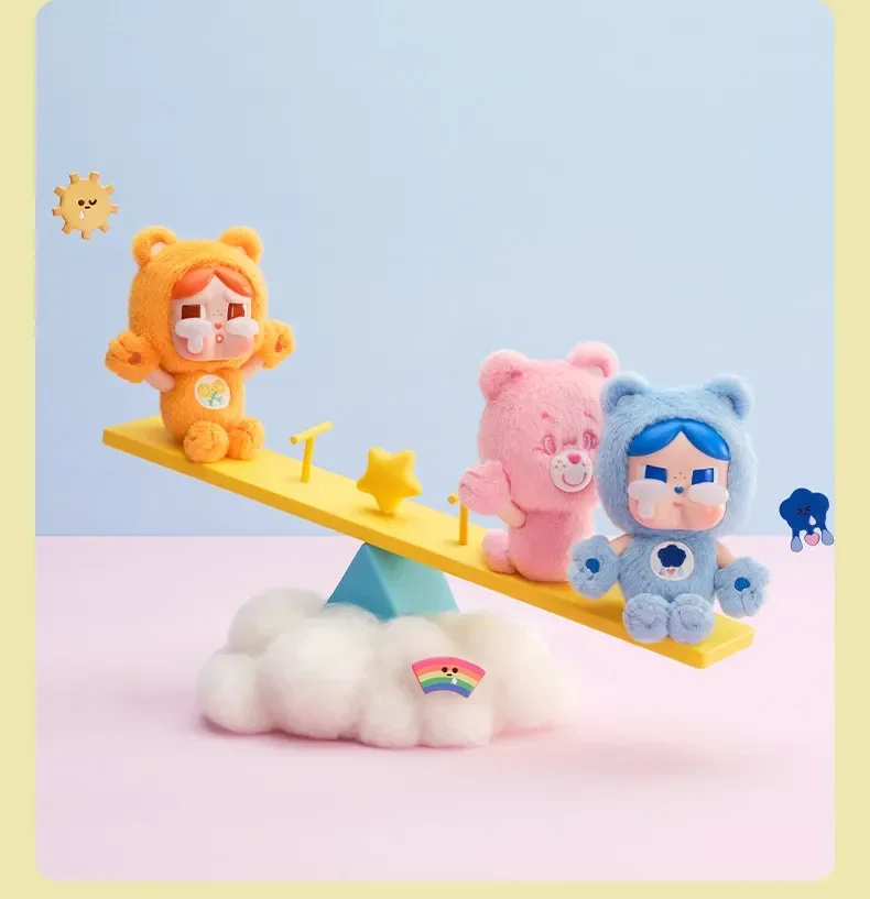 POP MART CRYBABY Care Bears Series Vinyl Plush Pendant Mystery Box Genuine Blind Box Guess Toys Bag Ornament Cute Figurines