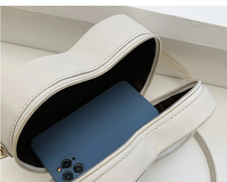 Hot Sale Heart Shape Crossbody Bags For Women Solid Pu Leather Shoulder Bags Fashion Handbags