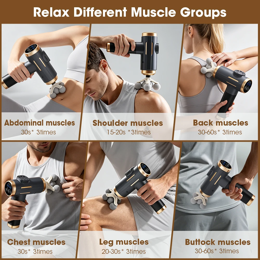 Electric Fascia Gun 24W 99 Gear Adjustable 11 Replacement Head Deep Tissue 8mm Percussion Massager Rechargeable Home Gym Massage