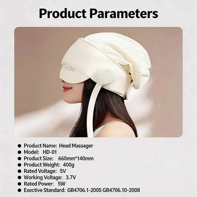 JianYouCare Portable Head and Eye Integrated Airbag Massager Rechargeable Hot Compression Scalp Massage Relieve Brain Fatigue