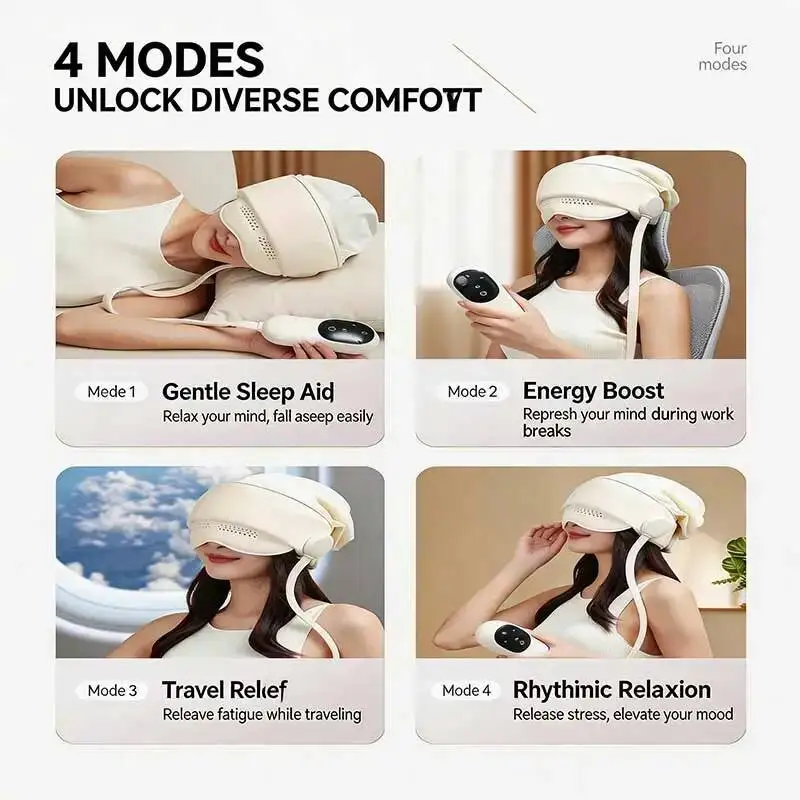 JianYouCare Portable Head and Eye Integrated Airbag Massager Rechargeable Hot Compression Scalp Massage Relieve Brain Fatigue