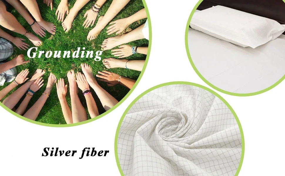 MAXSHARER Grounding Bed Sheet 68*132cm Conductive Silver Fiber Flat Sheet Organic Cotton Earthing Sheet for Better Sleep