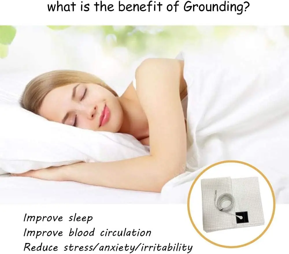 MAXSHARER Grounding Bed Sheet 68*132cm Conductive Silver Fiber Flat Sheet Organic Cotton Earthing Sheet for Better Sleep