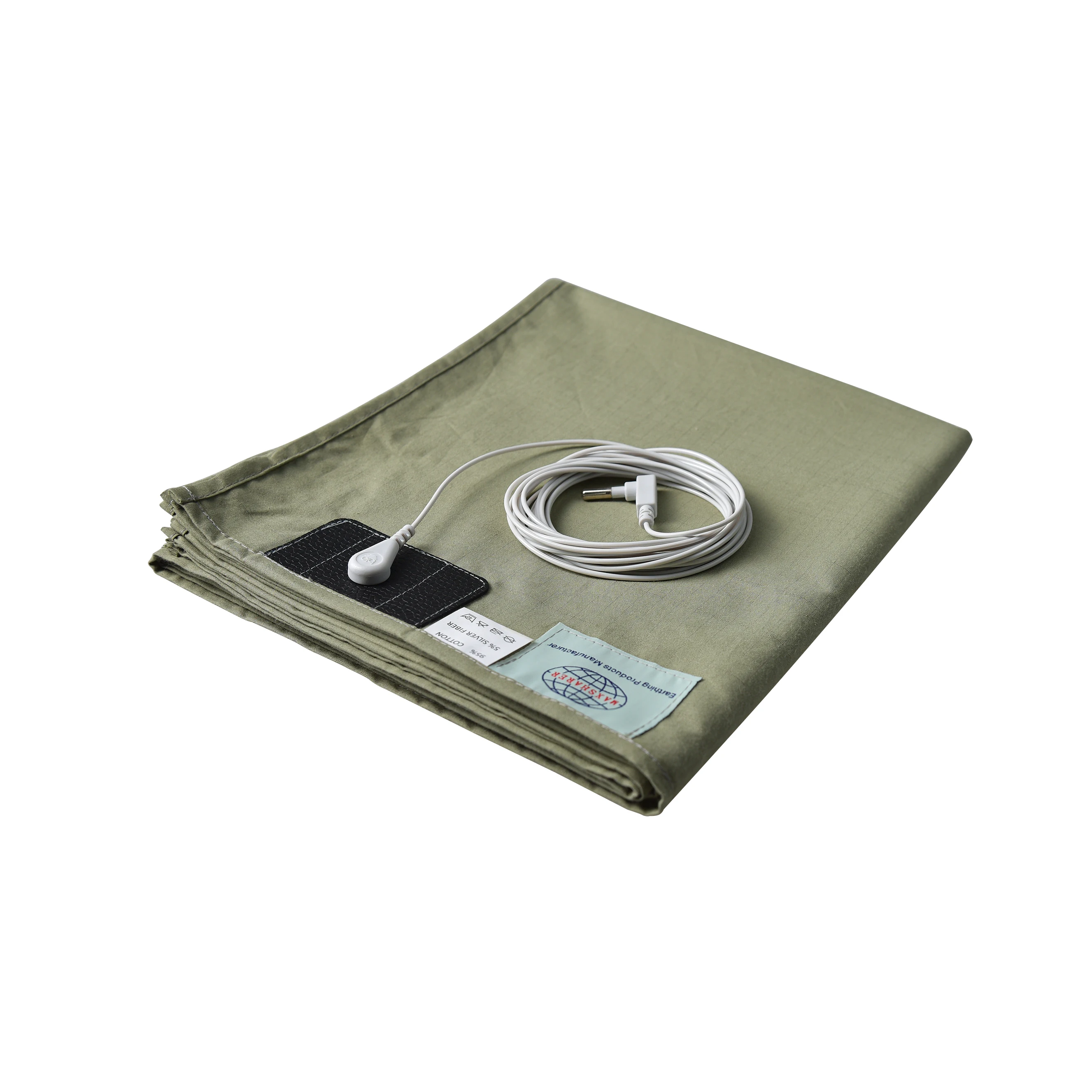 MAXSHARER Grounding Bed Sheet 68*132cm Conductive Silver Fiber Flat Sheet Organic Cotton Earthing Sheet for Better Sleep