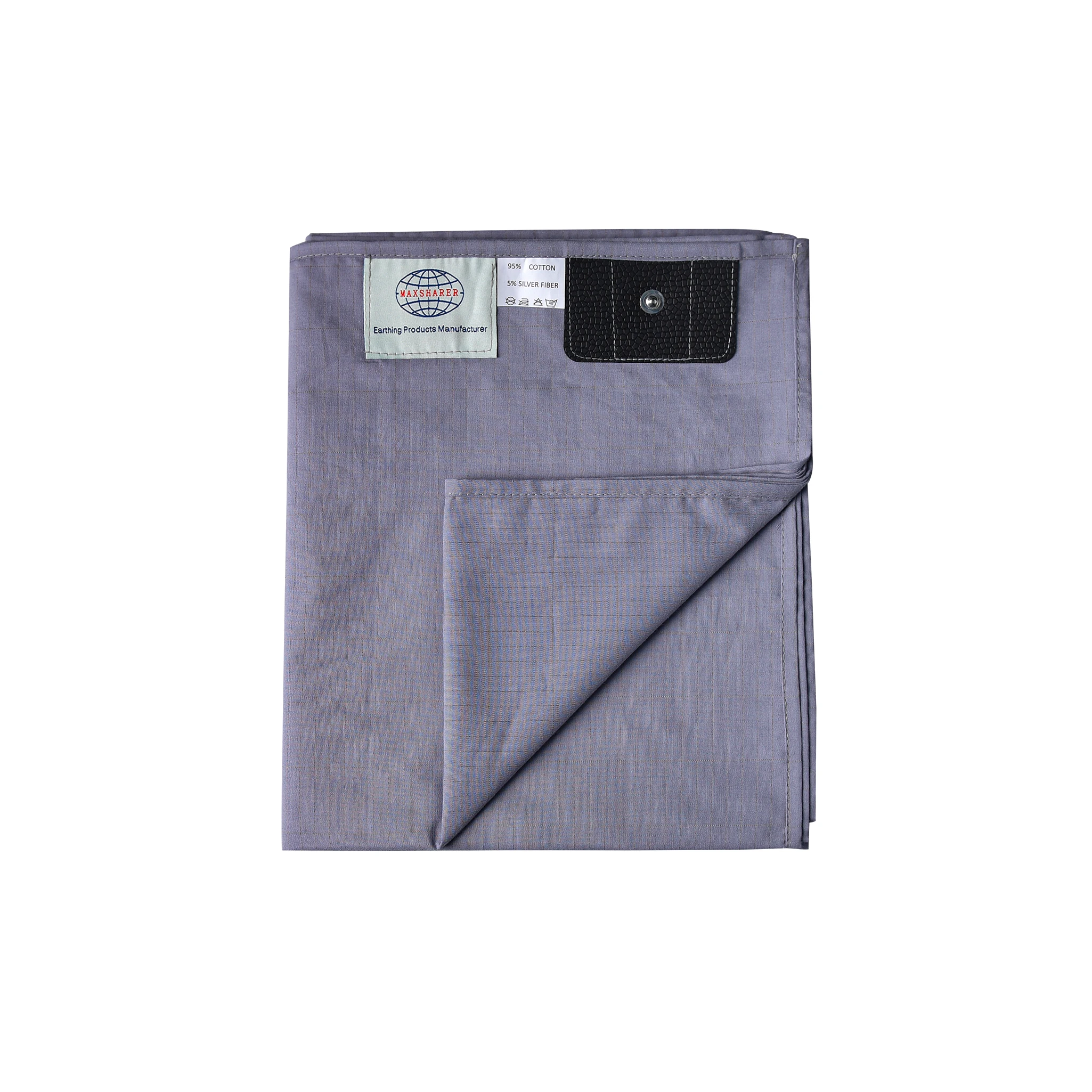 MAXSHARER Grounding Bed Sheet 68*132cm Conductive Silver Fiber Flat Sheet Organic Cotton Earthing Sheet for Better Sleep