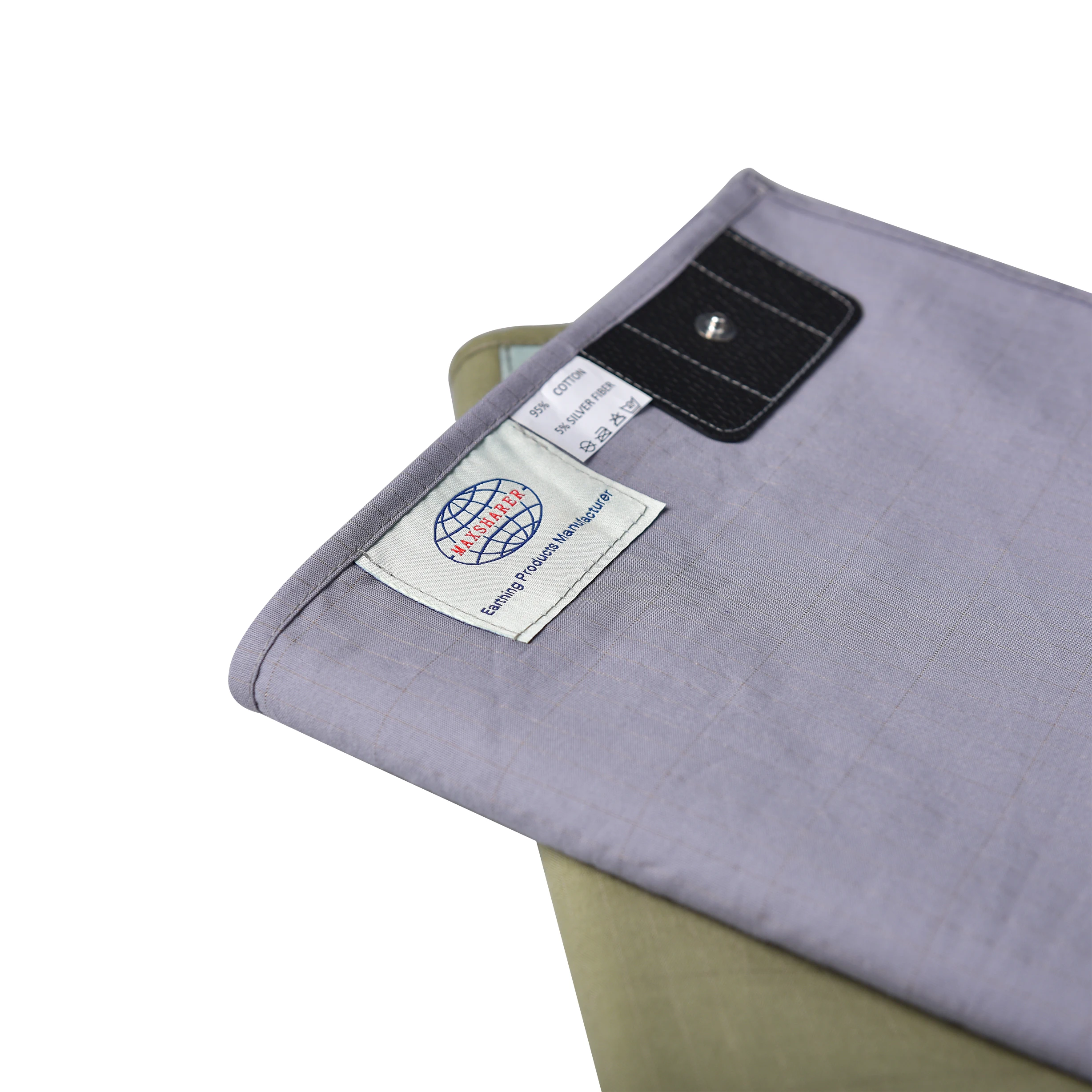 MAXSHARER Grounding Bed Sheet 68*132cm Conductive Silver Fiber Flat Sheet Organic Cotton Earthing Sheet for Better Sleep