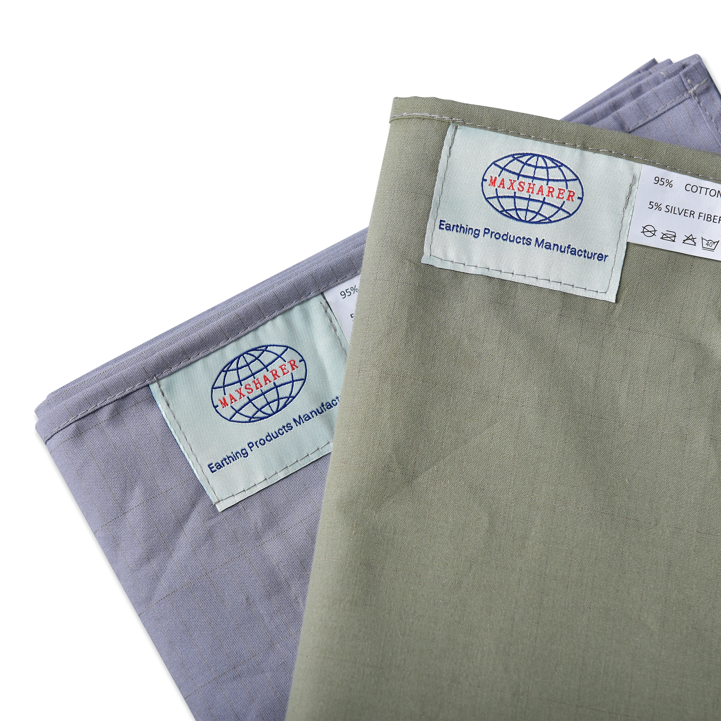 MAXSHARER Grounding Bed Sheet 68*132cm Conductive Silver Fiber Flat Sheet Organic Cotton Earthing Sheet for Better Sleep