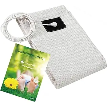 MAXSHARER Grounding Bed Sheet 68*132cm Conductive Silver Fiber Flat Sheet Organic Cotton Earthing Sheet for Better Sleep