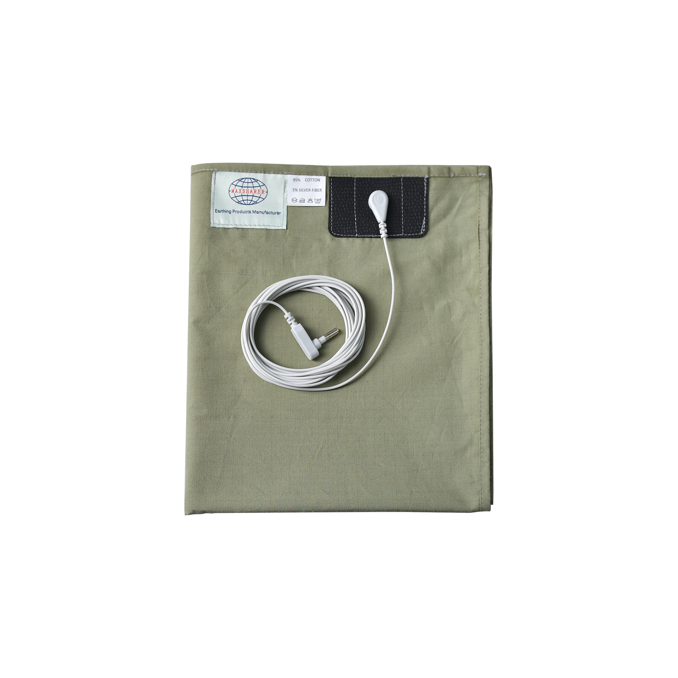 MAXSHARER Grounding Bed Sheet 68*132cm Conductive Silver Fiber Flat Sheet Organic Cotton Earthing Sheet for Better Sleep