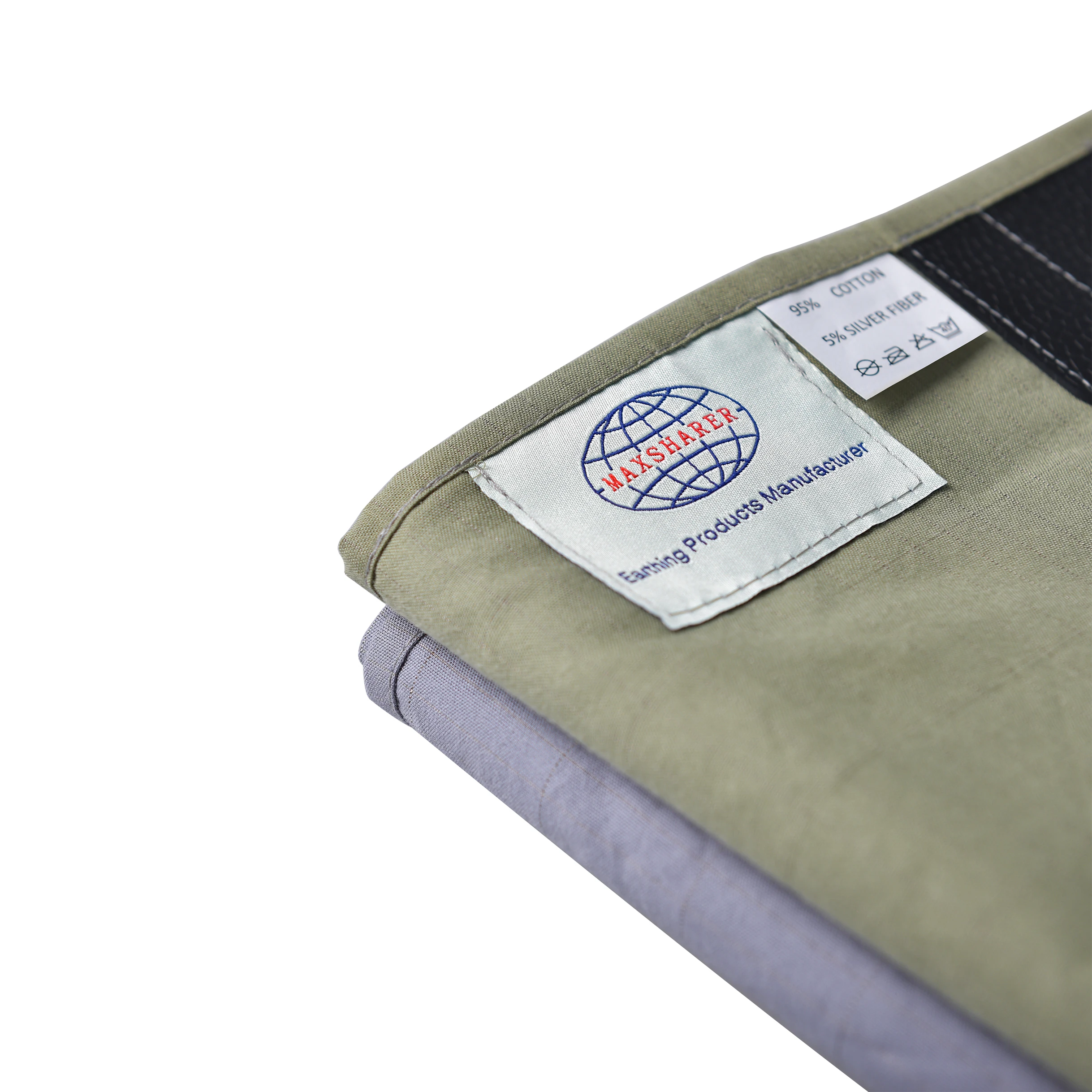 MAXSHARER Grounding Bed Sheet 68*132cm Conductive Silver Fiber Flat Sheet Organic Cotton Earthing Sheet for Better Sleep