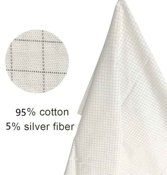 MAXSHARER Grounding Bed Sheet 68*132cm Conductive Silver Fiber Flat Sheet Organic Cotton Earthing Sheet for Better Sleep